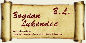 Bogdan Lukendić vizit kartica